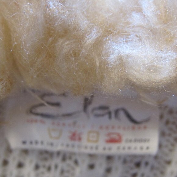 Vintage 70s ELAN FAUX FUR COLLAR CUFFS Knit WRAP SWEATER COAT - Picture 4 of 10